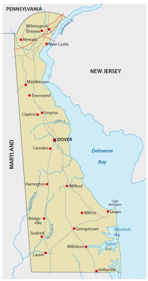 Delaware Road Map US